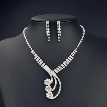 Africké Módne Šperky Nastaviť Ženy Náušnice Darček Klasické Etnických Šperky Crystal Náhrdelník Náramok Svadobné Svadobné Šperky