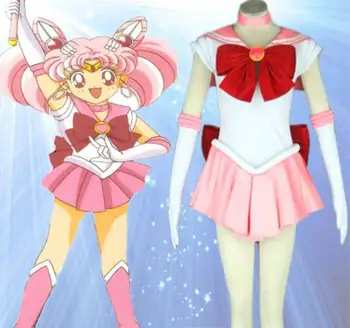 Sailor Moon Anime cosplay Chibiusa Unisex Harajuku Halloween party cosplay kostýmy ružová súbory Môžu byť prispôsobené