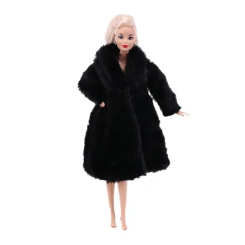 Barbies Príslušenstvo Bábika-Oblečenie ,Čierny Oblek dlhosrstý Kabát Fit Barbiees Bábiku,Naša Generácia detské Hračky DIY Bábika Princezná