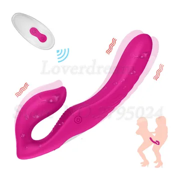 9 Speeds Remote Control Lesbian Strapon Huge Dildo Vibrator Anal Plug Vagina Clitoris Anus Stimulator Sex Toys For Women Couples