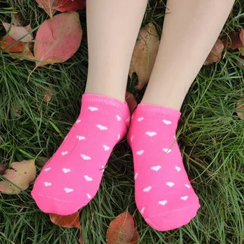 Kvalitnú Módu v tvare Srdca Obilia na Jar Jeseň Loď Ponožky Ženy Svetlé Krásne Sladké 10 Farieb Priedušná Bežné Ponožky Meias