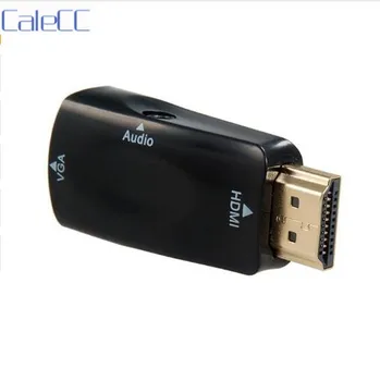 HDMI Výstup VGA Video Adaptér 3,5 mm Audio Kábel pre Apple TV a Projektor & Monitor Čierny