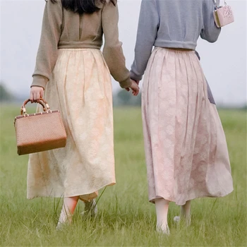 Jar nový dizajn, Japonské dievča bavlna kvetinové módne bežné sladké sukne mori dievča, žena dlho tlač ženy bežné sukne