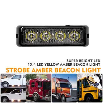 12V LED Auto Truck Žlté Výstražné Strobe Núdzové Blikajúce Svetlo Blesku Dash Lampa