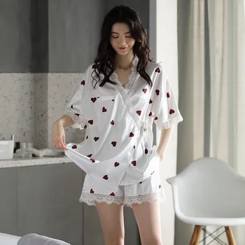 2020 Nový Príchod Sleepwear Ženy Krátke Rukávy Letné Šortky Pajama Stanovuje Dva Kusy SuitPlus Veľkosť Pyžamo Oblečenie Pre Voľný Čas Noc Oblek