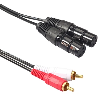 HIFI Stereo Audio Kábel Dual RCA Samec XLR Samica Kábel 2 XLR-2 RCA 1,5 m Konektor Cannon Zosilňovač Miešanie Zapojte AV Kábel