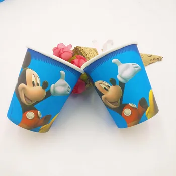 10pcs/set Mickey Mouse Party Dekorácie Jednorázový Riad Chlapec Papierové Poháre Vzor Deti Ružová Ich Strany Dodávky