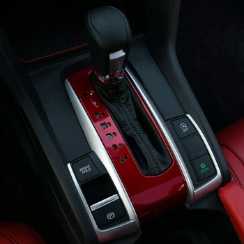 Radenie Panel Výbava Automatická Prevodovka Shift obal pre 10. Gen Honda Civic 2020 2019 2018 2017 2016 - Červená