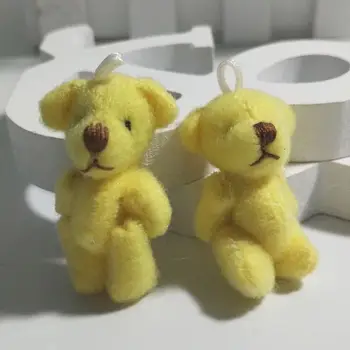 100pieces/veľa 3,5 cm plyšové mini cartoon spoločné medveď prívesok diy bábiky hračky kytica kytice materiál prívesok šperky