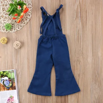 Roztomilé Dieťa Dievča Romper Džínsové Oblečenie Bebes Leto bez Rukávov Oblečenie Sunsuit Jumpsut Veku 2-6Yrs