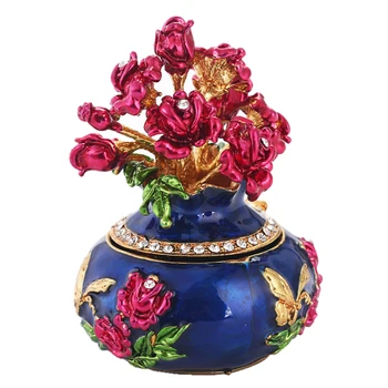 Smaltovaný Váza Šperky Box Držiteľ Trinket Box Plavidlá, Svadobné Prospech Darček