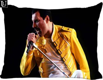 Vlastné Queens Freddie Mercury Obdĺžnik obliečka na Vankúš na zips Klasický Vankúš Prípade DIY Vankúš 20x30inch dve strany