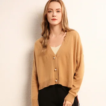 Jesenné a zimné ženského tvaru cashmere sveter cashmere sady voľné veľké veľkosti cardigan teplý sveter zrastov klesnutie tričko