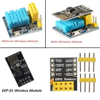 ESP8266 ESP-01 Bezdrôtový WiFi Vysielač, Prijímač, Adaptér Modul s DHT11 Teploty Vlhkosti Snímač Modul pre Arduino