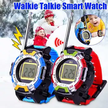 2 ks Walkie Talkie Deti Deti Hračka Walkie Talkie Rodinný Vonkajší Zápästie Smart Hodinky Batérie Powered Dlho sa Pohybuje Interaktívne