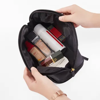 Ženy make-up Taška Prenosná Kozmetický Štetec skladovanie Taška Veľká Kapacita Cestovné Wash Bag Malá Veľkosť Čierna