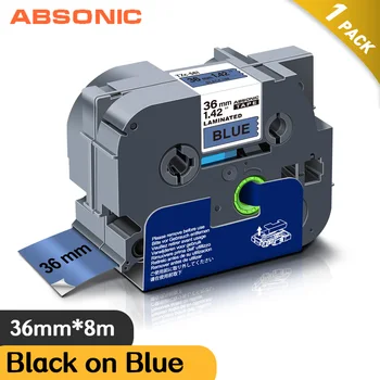 Absonic 36 mm Čierna na Modrej tze pásky tze 261 tze561 Kompatibilný pre Brother P-Touch Label Maker Laminované Označenie Páskou tz561 TZE261