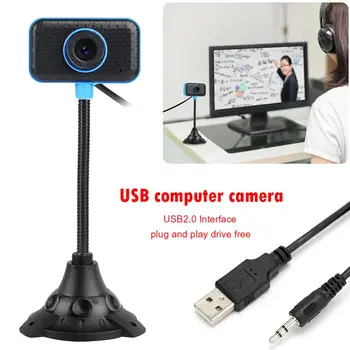 HD Webkamera Vstavaný Mikrofón Hus Krku USB Web Kamery pre Desktop, Notebook PC Širokouhlé Video Práce, bytové Doplnky