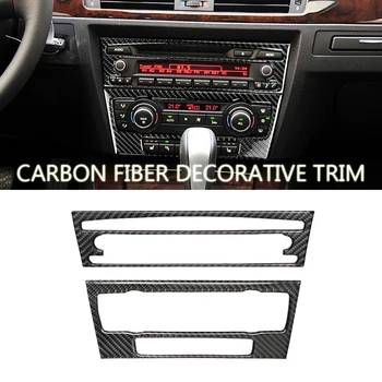 Interiérom Uhlíkových Vlákien klimatizácia CD ovládací panel dekorácie Auta styling Pre bmw e90 e92 e93 3 series príslušenstvo