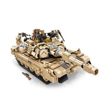 Vojenské vojny zbraň Challenger M1A2 Hlavné Bojové Tanky Creative Building Blocks Moc Technológie Diy Vzdelávacie Hračky Pre Deti,