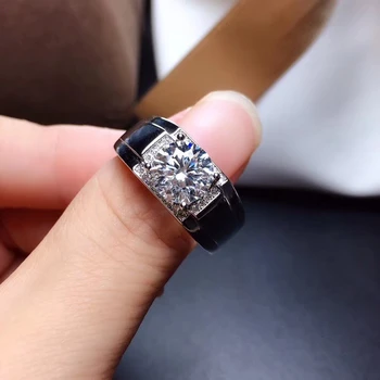 2021 nové šumivé moissanite krúžok pre mužov reálne 925 silver 8*8 mm veľkosť gem darček k narodeninám lesklé lepšie ako diamant silný výkon