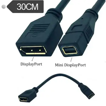 Pozlátené DP na Mini DP Žena 1080P HD Mini Displayport na Ženské Displayport Kábel Adaptéra Converter 30 cm
