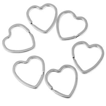 60pcs Ručné Srdce Tvar Split Kľúč Reťazca Krúžok Konektor Pre DIY Príslušenstvo