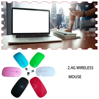 Ultra Tenký USB Optická Bezdrôtová Myš 2.4 G Prijímač Super Slim Myši Bezdrôtový Počítač PC, Notebook Ploche