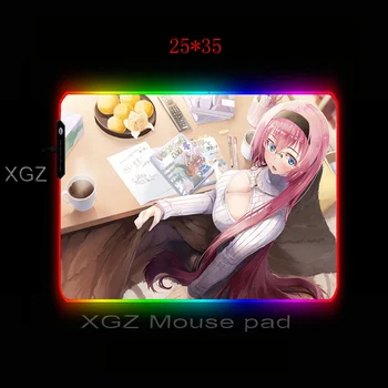 XGZ Anime Sexy Veľké Prsia Roztomilý Dievča Veľké RGB Herné Podložka pod Myš Lockedge Office Počítač, písací Stôl Mat Non-slip Lol Dota Hráč