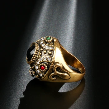 Kinel 2019 Hot Vintage Prstene Pre Ženy Dávnych Zlatá Farba Punk Crystal Krúžok Turecký Šperky Veľkoobchod