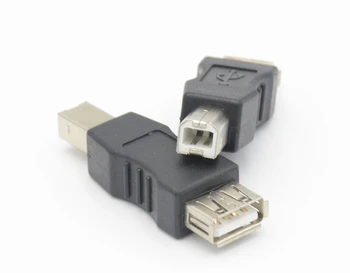 USB 2.0 typ A Samica na USB typ B Male USB a-B tlačiareň, Skener Adaptér, Čierna