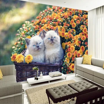 Kreatívny Efekt Krásna Mačka Stenu TV Gauč tapetu pozadia obývacia izba, spálňa hotel nástenná maľba galéria Domáce dekorácie