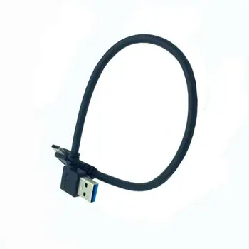 USB3.0 SOM vľavo / Typ-C zakrivené údaj počítač, notebook, mobilný telefón, dátový nabíjací kábel 0,25 m koleno