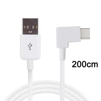 CY 2 m v Pravom Uhle USB 3.1 Typu C, USB-C, USB 2.0 Kábel pre Tablet a Mobilných Telefónnych Biela