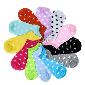 Dievčenské 5 Párov Roztomilý Candy Farby Ponožky, Dievčatá, Deti, Deti Srdca Dot Pevné Ponožky Krásne Bavlnené Ponožky