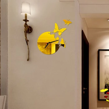 JADUOMA 3D Nástenné Hodiny Nálepky DIY Akrylových 3D Stereo Motýľ Nástenné Hodiny Moderný Dizajn a Módne Osobnosti Nástenné Hodiny Pre Domáce