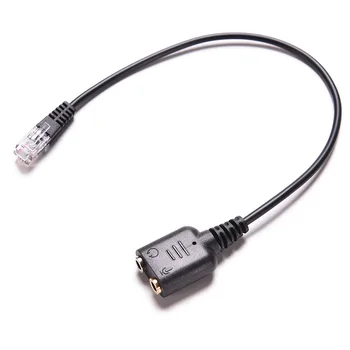 NOVÉ 1PC Dual 3.5 mm Audio Jack Samica na Male RJ9 Zapojte Adaptér Konvertor Kábla 25 cm PC Headset Telefónne Slúchadlá Kábel