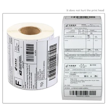 60*40 mm label nálepka 700 hárkov roll tepelnej lepiaci papier pre tepelné tlačiarne čiarových kódov dodanie prispôsobeného objednávky a tlač loga