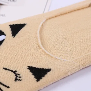 10Pairs Emboridery Mačka Bavlna Stealth Super Plytké Úst Neviditeľné Ponožky Kawaii Silikónový protišmykový Pre ženy Loď Kvality Ponožka