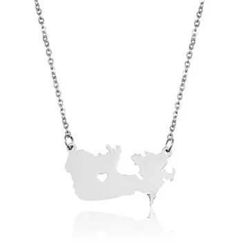 Horúce nehrdzavejúcej ocele mapu náhrdelník, Kanadský národný prívesok, žien mapu šperky.