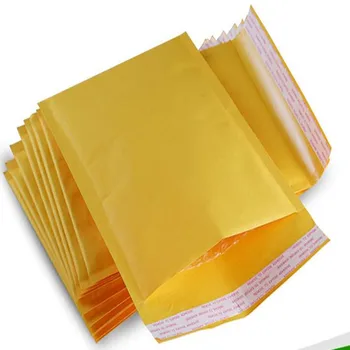 100KS Lacné Predaj Kraft Bublina Odosielateľov Čalúnená Obálky Mailing Tašky Farba Žltá, Veľkosť 140*200+40 mm 100ks/veľa Továreň Priamo