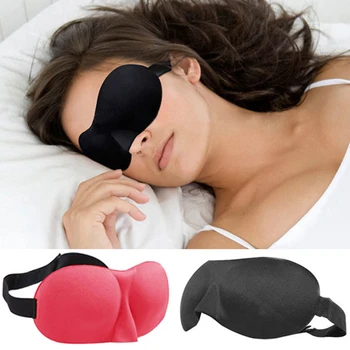 1Pcs 3D Spánku Maska Prírodné Čierne Spanie Očná Maska Eyeshade Kryt Tieni Unisex Oko Patch Mäkké Prenosné zaviazanými očami Cestovné Eyepatch
