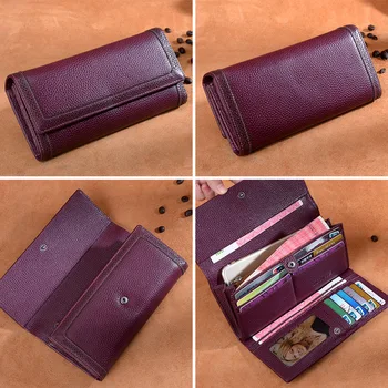 2020 Ženy, Peňaženky, Kožené Originálne Dámske Ručné Peňaženky Vintage Ženy Trifold Peňaženka Pre Dievčatá Držiteľa Karty Luxusné Kabelky