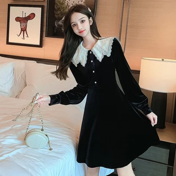 Japonský Kawaii Dievča linky Sladké Lolita Šaty Vintage Čipky Bowknot Viktoriánskej Šaty Gothic Lolita OP dlhý rukáv