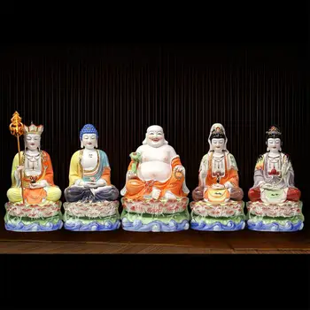 Dehua keramické veľkosť ložiska sedieť pod glazúrou v Maitreya keramické umenie a remeslá ozdoby s úsmevom Buddha, Buddha