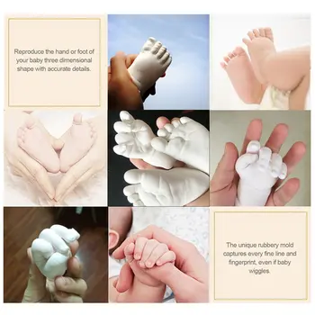 100g Omietky Liatie Prášok Klon Prášok Mini Kit Deti Baby Handprints Stopy Ruky A Nohy Odlievanie Procesu Konsolidácie