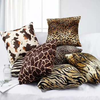 Móda Leopardí Vzor Plyšový Vankúš obliečka na Vankúš Domov Dekoratívny Vankúš 45x45cm Hodiť Vankúš Na Gauč Auto
