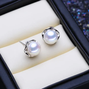 FENASY Pearl Šperky Sady Prírodné Sladkovodné Perly Náhrdelníky Pre Ženy 925 Sterling Silver Stud Náušnice Klasický Okrúhly Prívesok