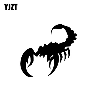 YJZT 12,7 CM*11.9 CM Scorpion Strašný Odtlačkový Vinyl Auto Nálepky Čierna/Strieborná C19-0362