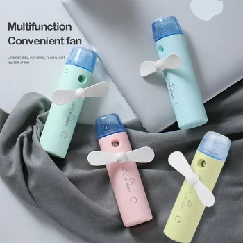 Mini Automatické Sprej Ventilátor USB Nabíjanie Ploche Zvlhčovač vzduchu Ventilátor Farebné Svetlá Prenosné Vonkajšie Cestovné Chladenie, Ručné Malých Fanúšikov